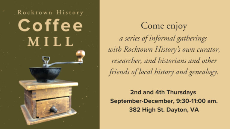 Rocktown History Coffee Mill